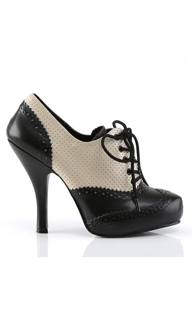 CUTIEPIE-14 Cream Black Oxford Heels (AU Stock)