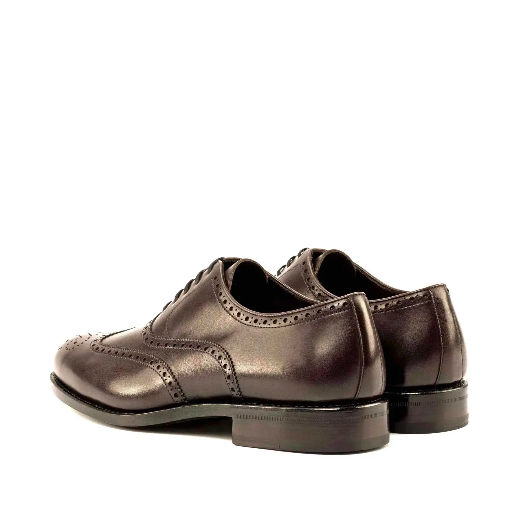 DapperFam Aeron in Dark Brown Men's Italian Leather Full Brogue