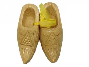 Decorative Carved Wooden Shoes 3.25"