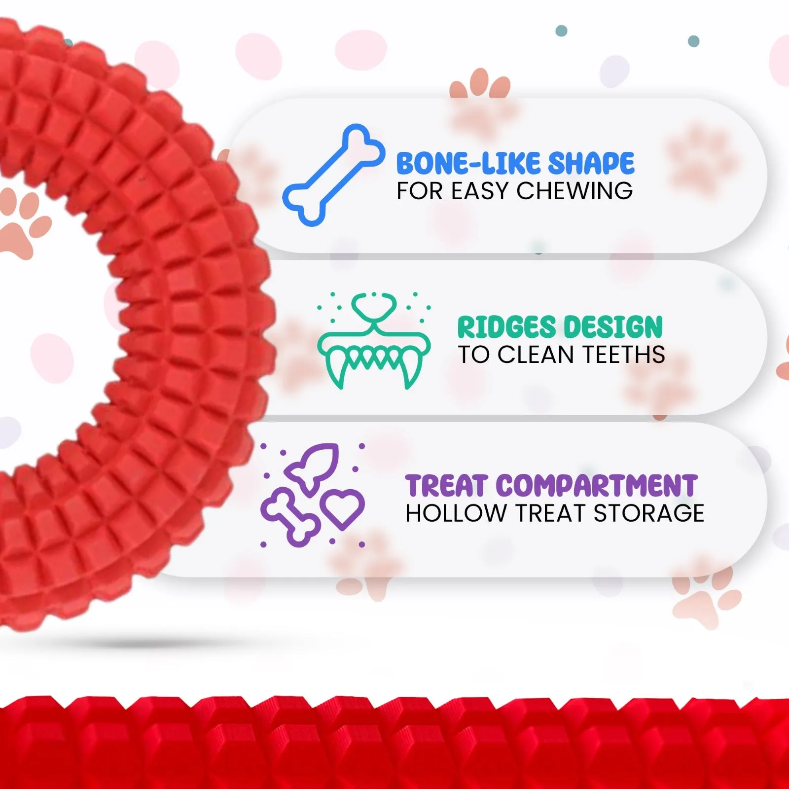 Dog Chew Toys for Aggressive Chewers - Chew Ring Interactive Medium Large Dog Puzzle Toys