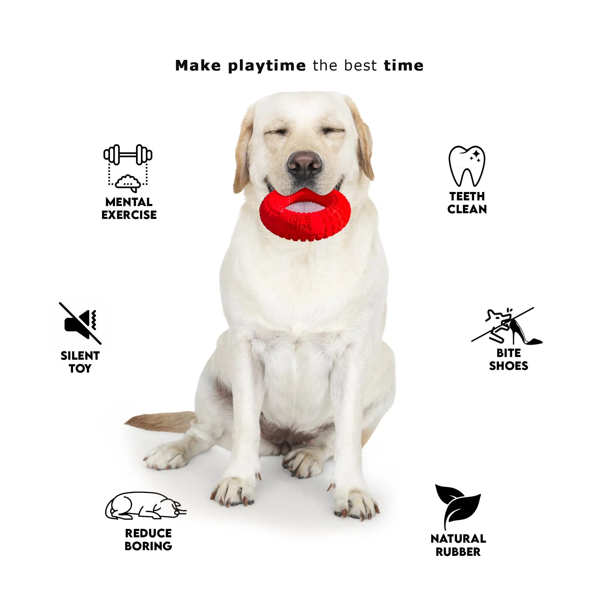 Dog Chew Toys for Aggressive Chewers - Chew Ring Interactive Medium Large Dog Puzzle Toys