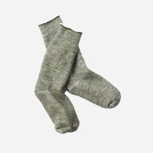 Double Face Crew Socks - Army Green