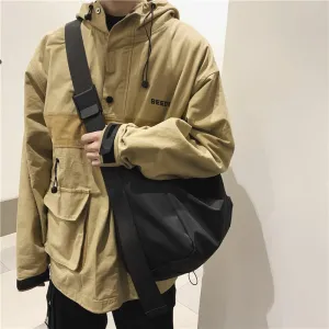 DUNNMALL Single Shoulder Bag Men's Fashion Brand Large Capacity Functional Messenger Bag Messenger Bag Women's Casual Sports Gym Bag Japanese Style Workwear Bag