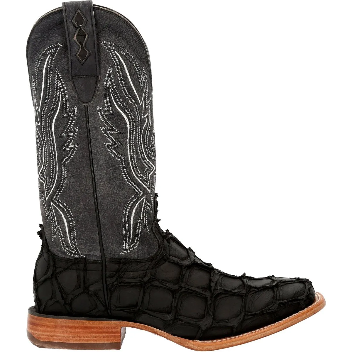 Durango Premium Exotics Men's Western Boots Ddb0381 In Matte Black Pirarucu