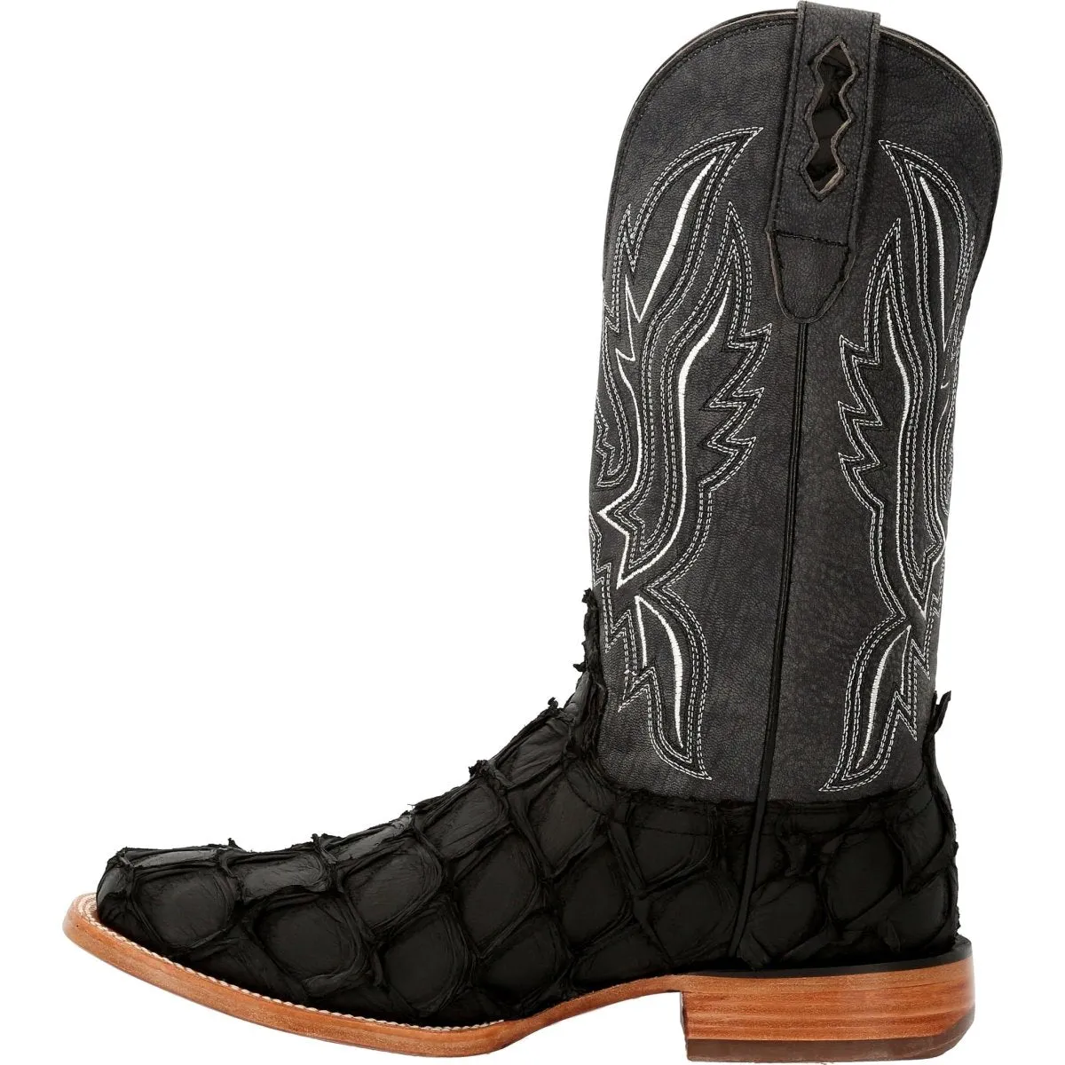 Durango Premium Exotics Men's Western Boots Ddb0381 In Matte Black Pirarucu