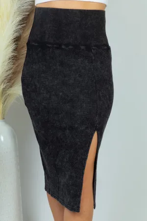 Fayes Thermal Knit Skirt | CHARCOAL