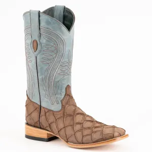 Ferrini Men's Bronco Pirarucu Print Square Toe Boots 43393-10