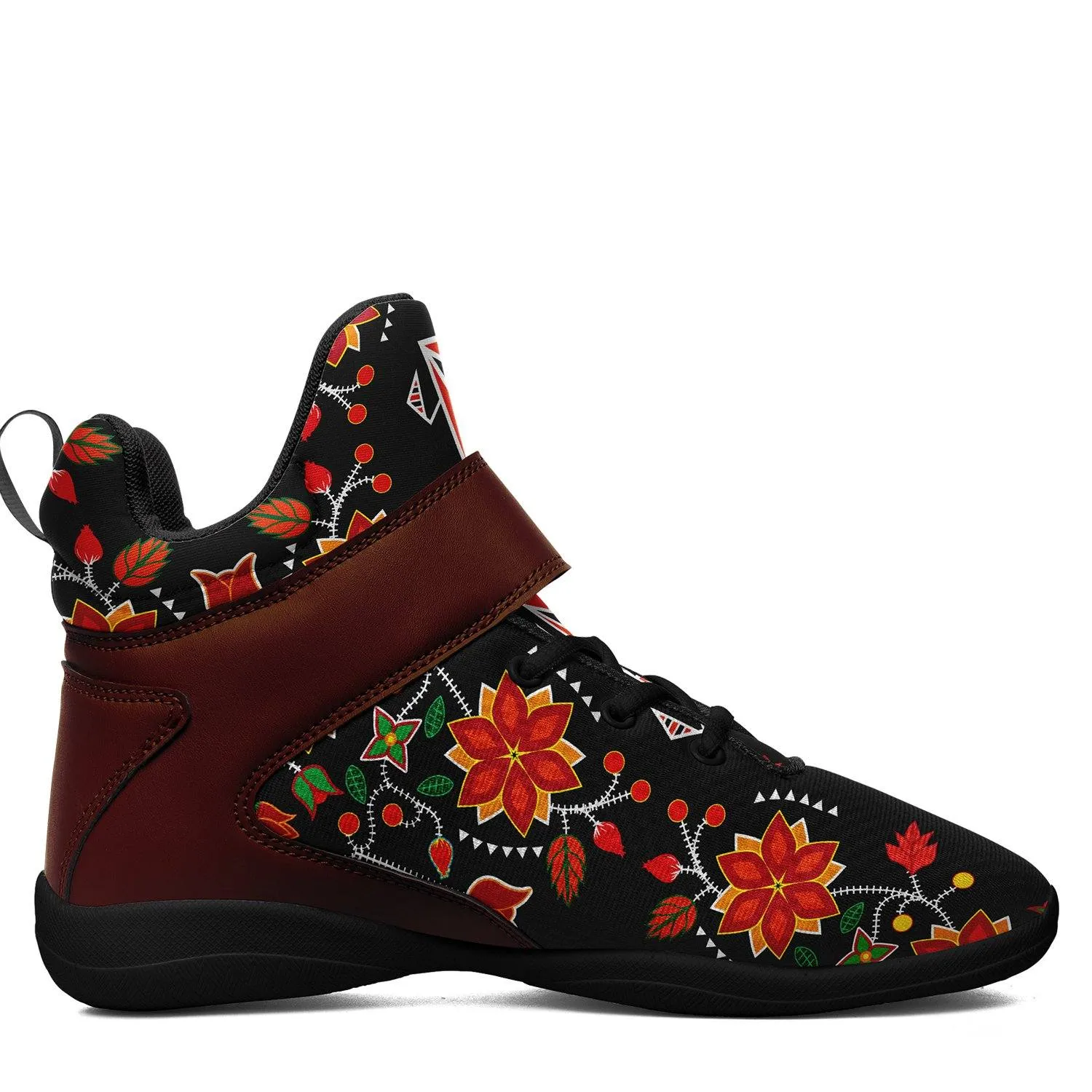 Floral Beadwork Six Bands Ipottaa Basketball / Sport High Top Shoes