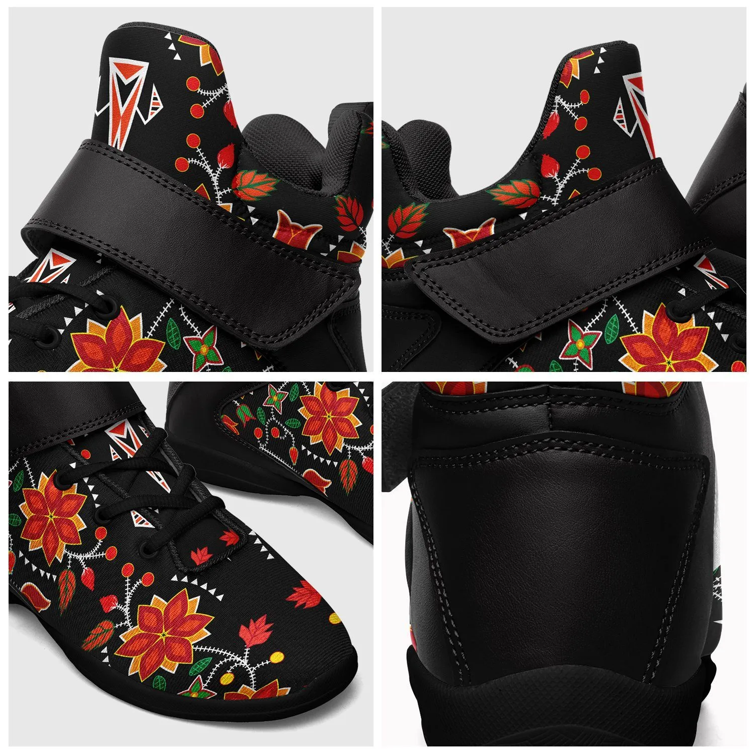 Floral Beadwork Six Bands Ipottaa Basketball / Sport High Top Shoes