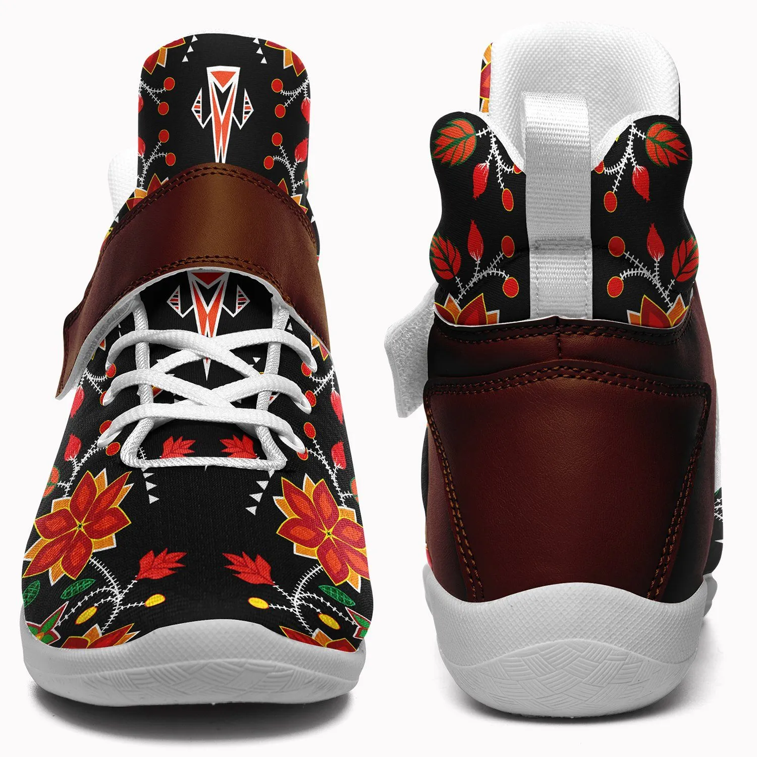 Floral Beadwork Six Bands Ipottaa Basketball / Sport High Top Shoes