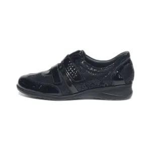 Fluchos Slip Ons Leather Black Colour For Women