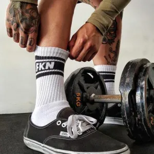 Foot Porn | Gym Crew Socks | Two Pair | White