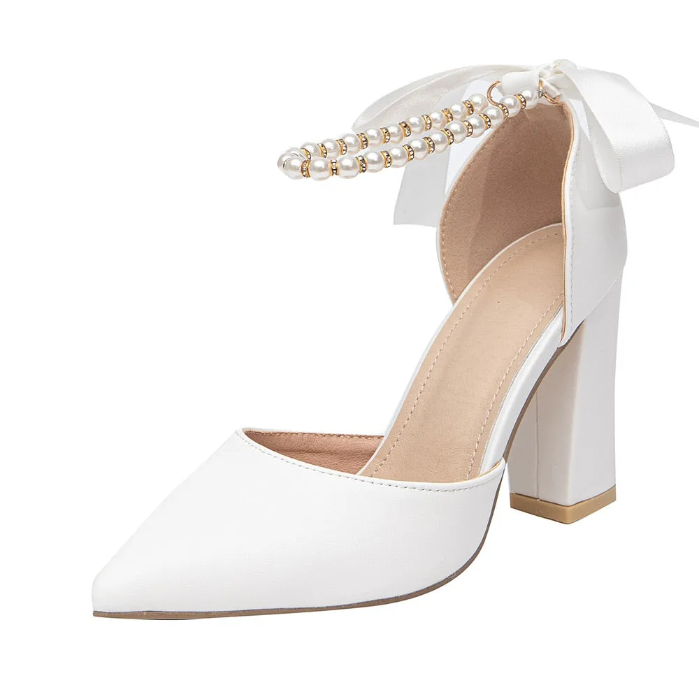 Funki Buys | Shoes | Women's Elegant Pearl Satin Bridal Shoes