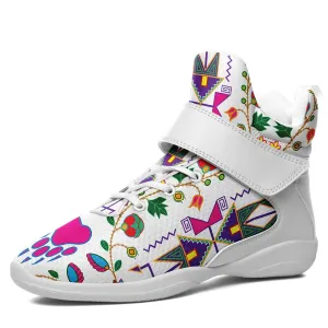 Geometric Floral Fall White Ipottaa Basketball / Sport High Top Shoes - White Sole