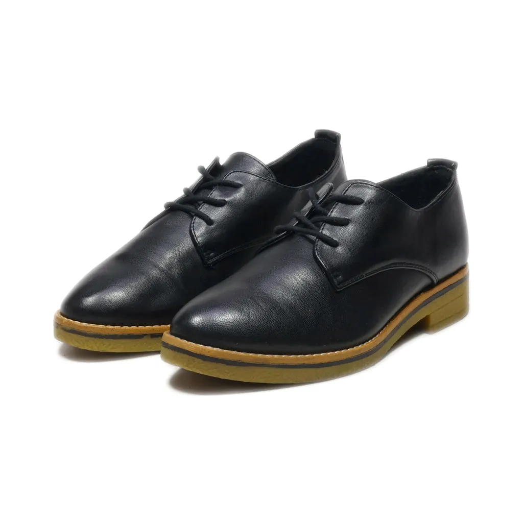 Graceland Lace Ups Leather Black Colour For Women