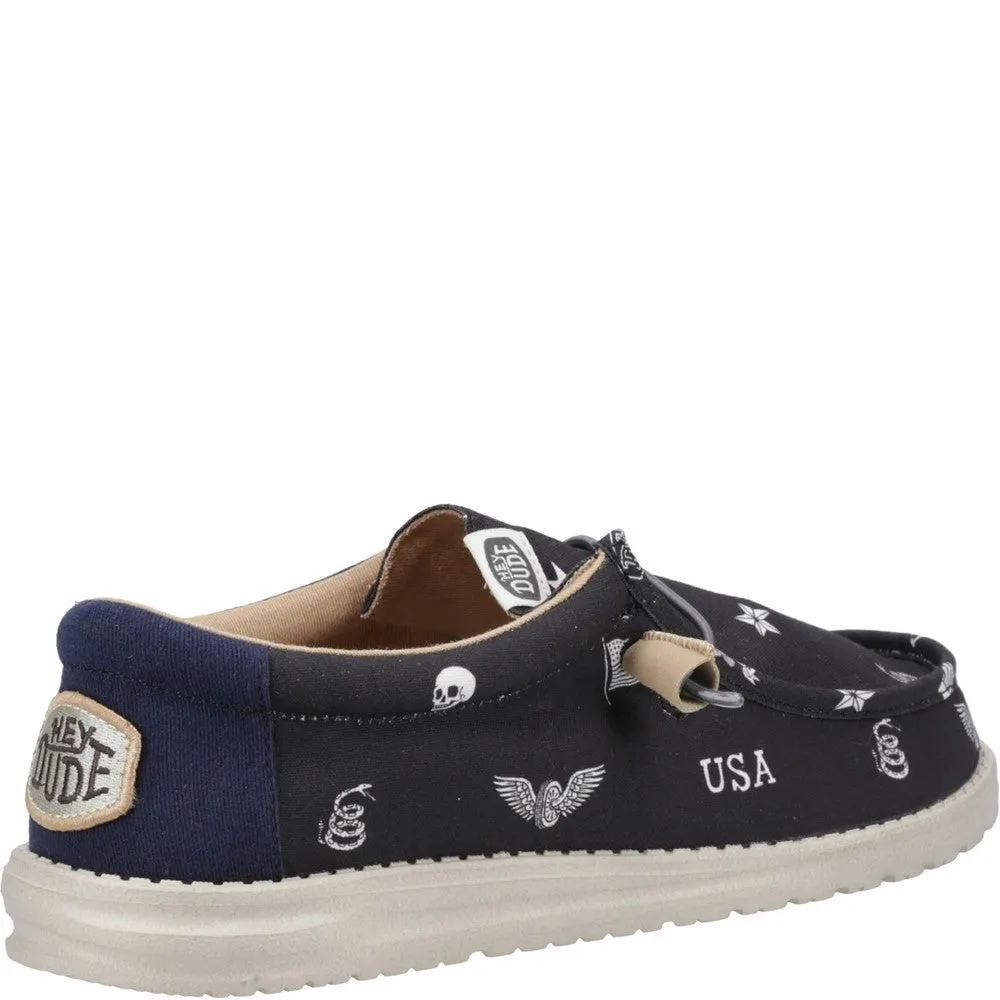 HEYDUDE Wally Stars n Skulls Shoe