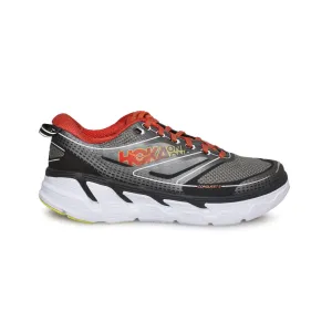 Hoka One One Mens Conquest 3 Grey / Orange Flash Running Shoes