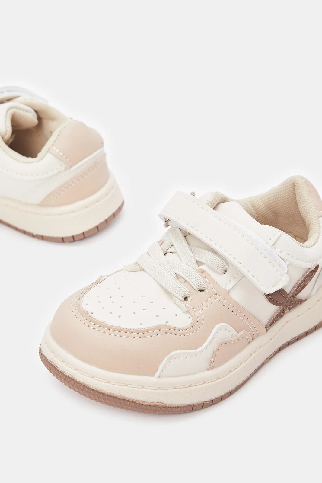 Infant Boys Beige Velcro Strap Sneaker