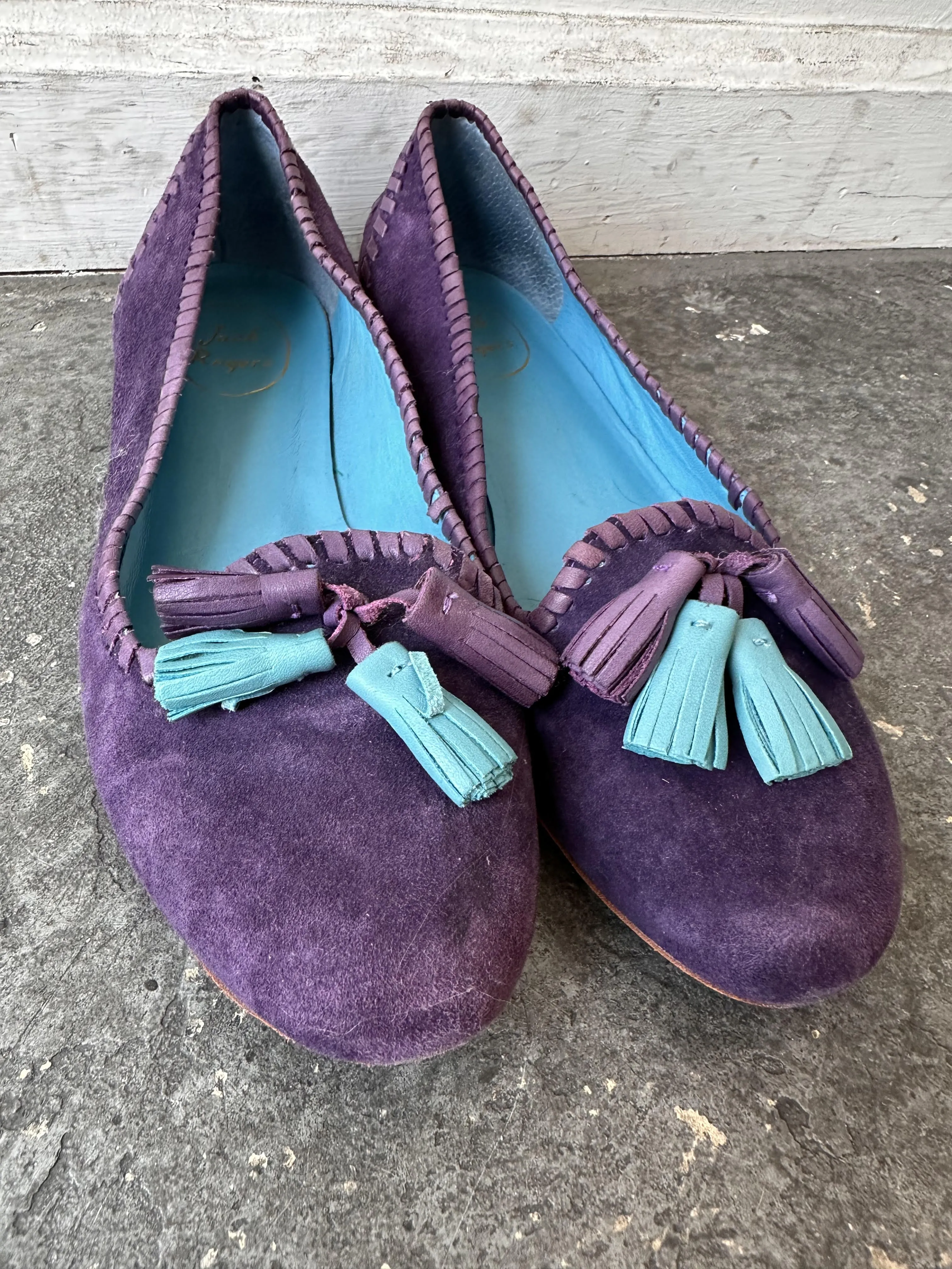 Jack Rogers Purple Suede Flats