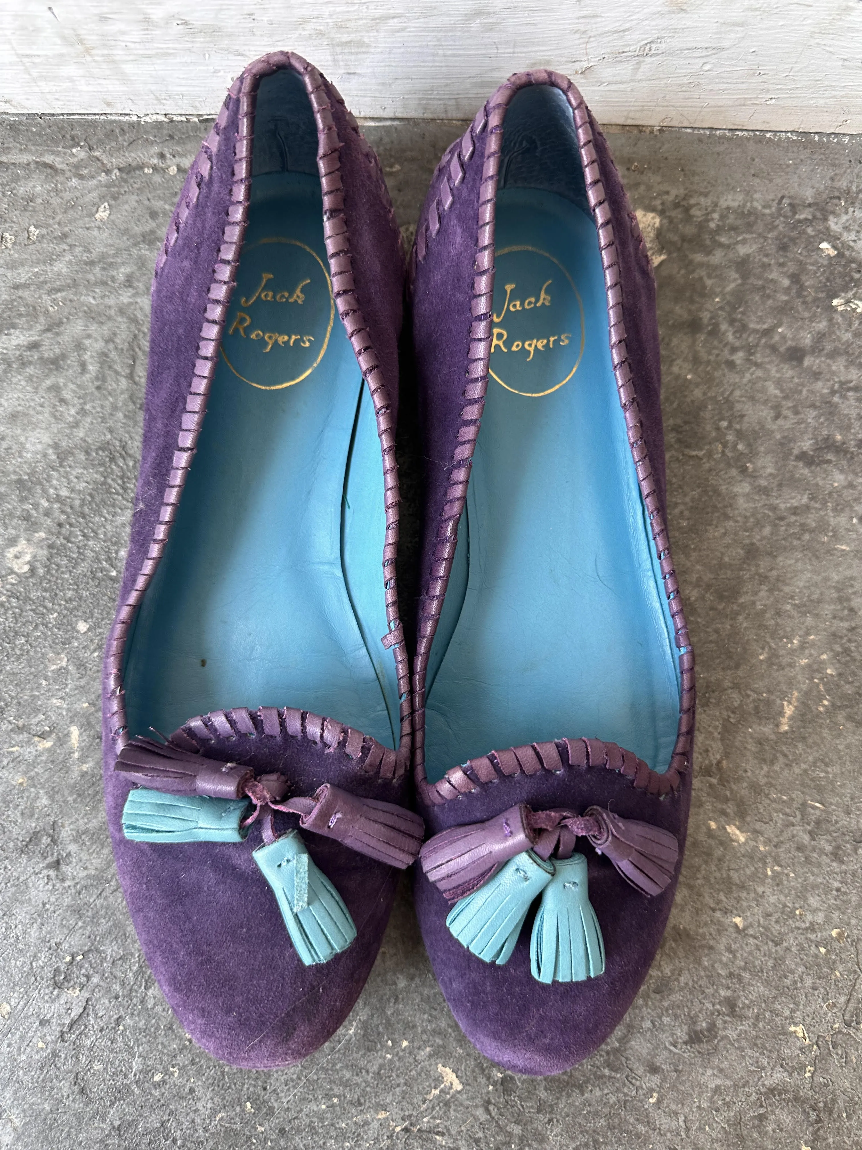 Jack Rogers Purple Suede Flats