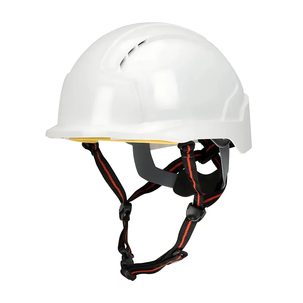 JSP 280-AJS260-10 Industrial Height Safety Helmet with ABS Plastic Shell, EPS Impact Liner, Polyester Suspension, Wheel Ratchet Adjustment and 4-Point Chin Strap