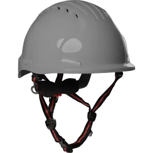 JSP 280-EV6151SV-CH-40 Vented, Short Brim Safety Helmet with HDPE Shell, 4-Point Chinstrap, 6-Point Suspension and Wheel Ratchet Adjustment