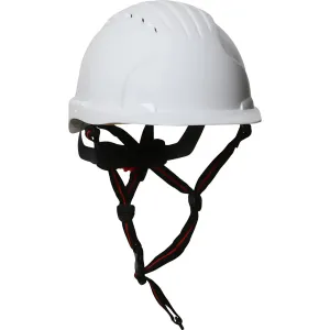 JSP 280-EV6151V-CH-10 Vented, Cap Style Safety Helmet with HDPE Shell, 4-Point Chinstrap, 6-Point Suspension and Wheel Ratchet Adjustment