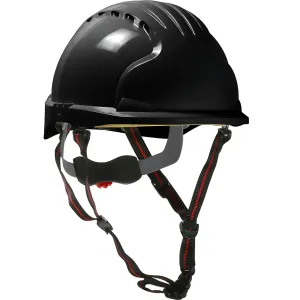 JSP 280-EV6151V-CH-11 Vented, Cap Style Safety Helmet with HDPE Shell, 4-Point Chinstrap, 6-Point Suspension and Wheel Ratchet Adjustment