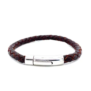 Leather Bracelet with Circular Button Clasp