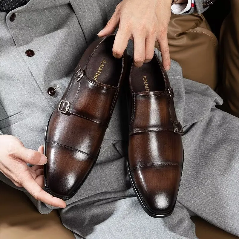 LeatherLux Monkstrap Dress Shoes