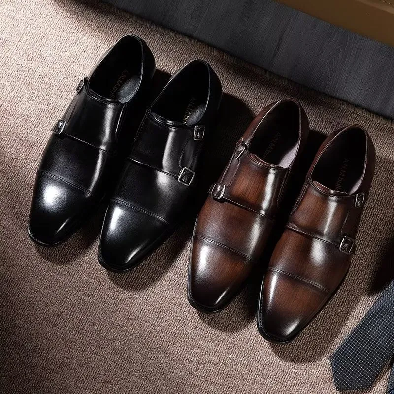 LeatherLux Monkstrap Dress Shoes