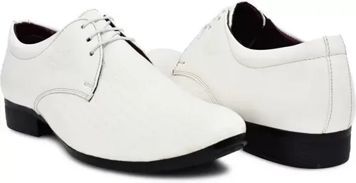 Men's Chic White Lace-Up Dress Shoes