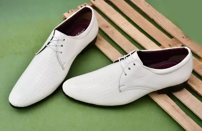 Men's Chic White Lace-Up Dress Shoes