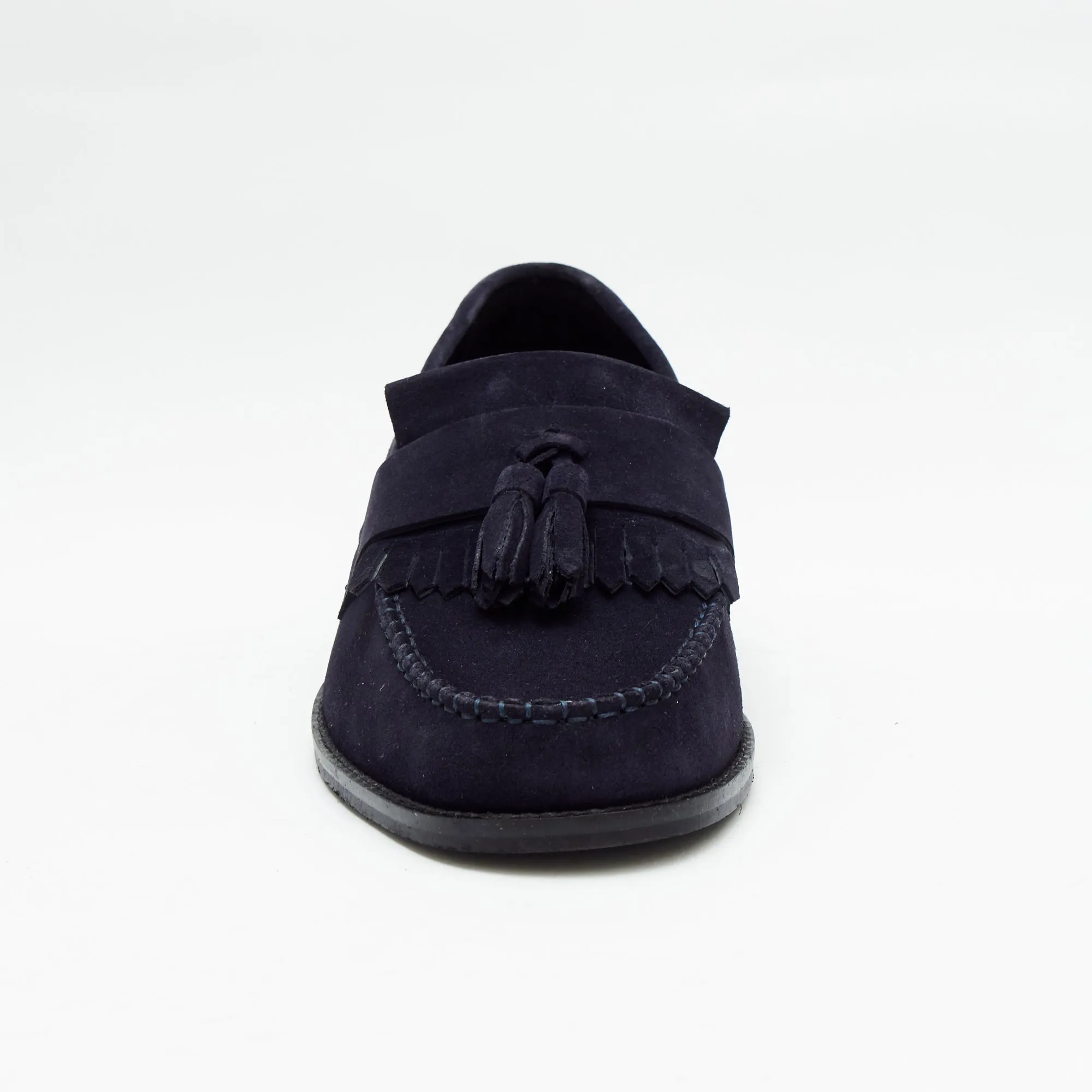 Mens Formal Moccasin Shoes 17999_Navy Blue Suede