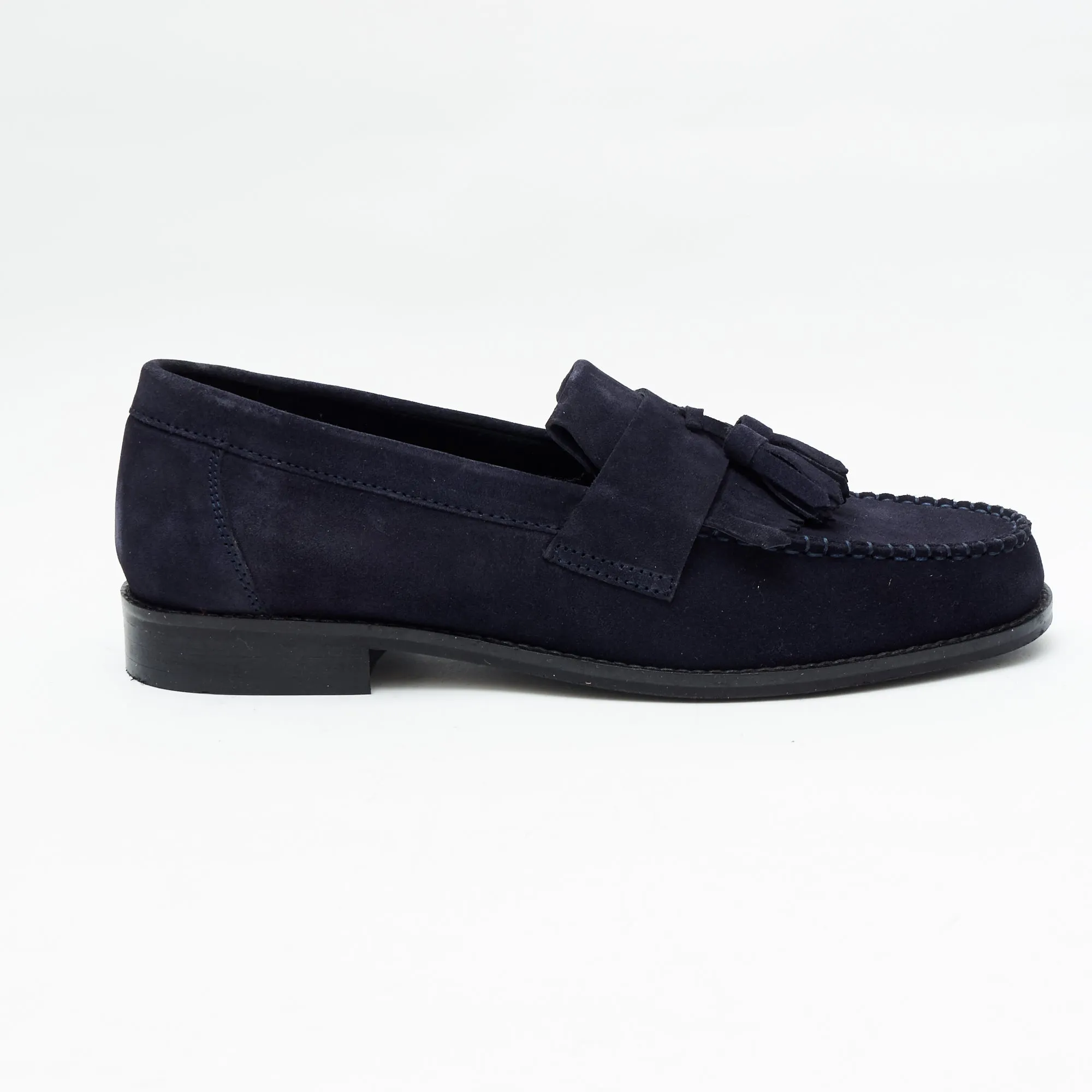 Mens Formal Moccasin Shoes 17999_Navy Blue Suede