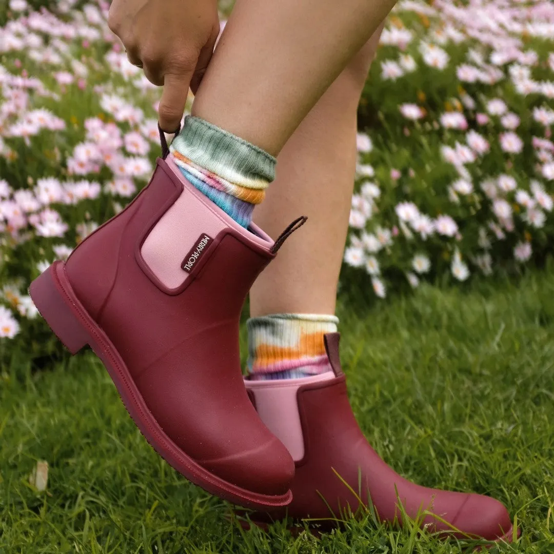 Merry People Bobbi Gumboot - Beetroot/Light Pink