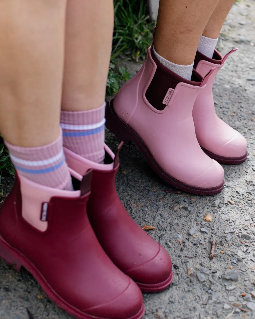 Merry People Bobbi Gumboot - Beetroot/Light Pink