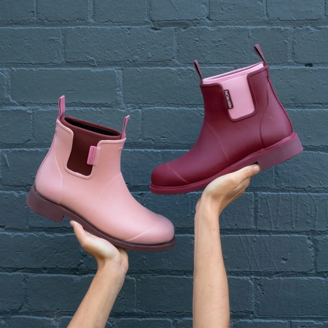 Merry People Bobbi Gumboot - Beetroot/Light Pink