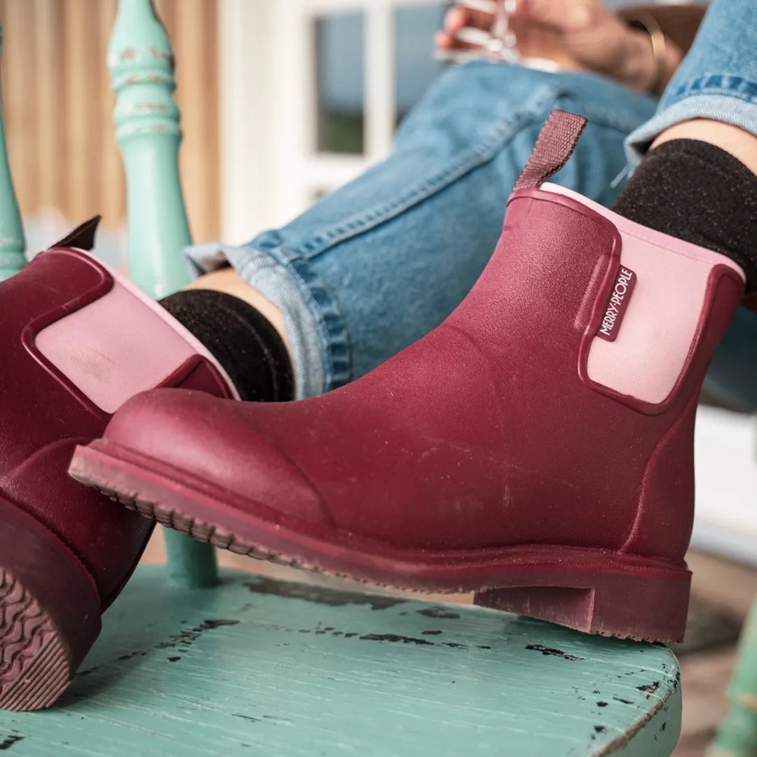 Merry People Bobbi Gumboot - Beetroot/Light Pink