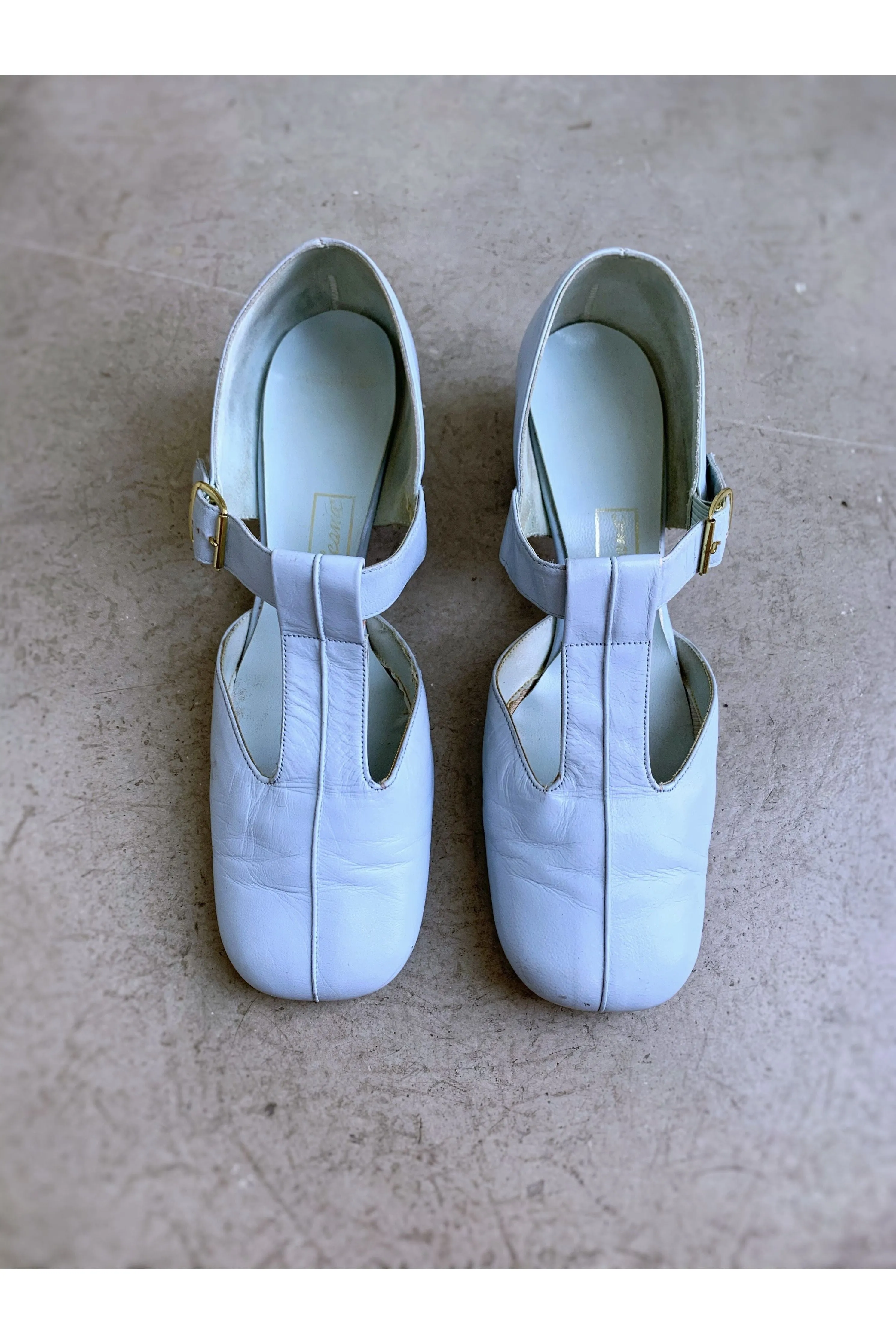 Mod 60’s Pastel Blue T-Strap Mary Janes - 7.5