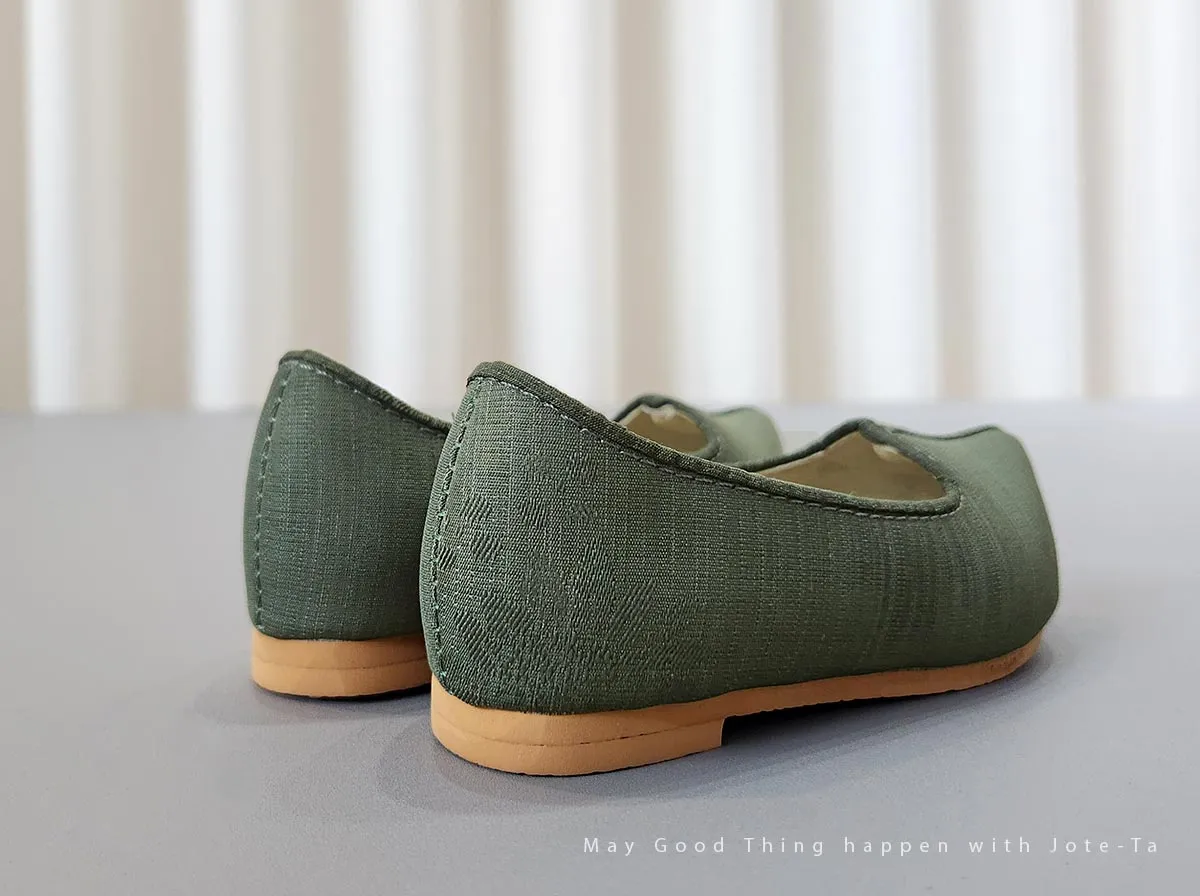 Modern Baby Boy Hanbok Shoes in Green