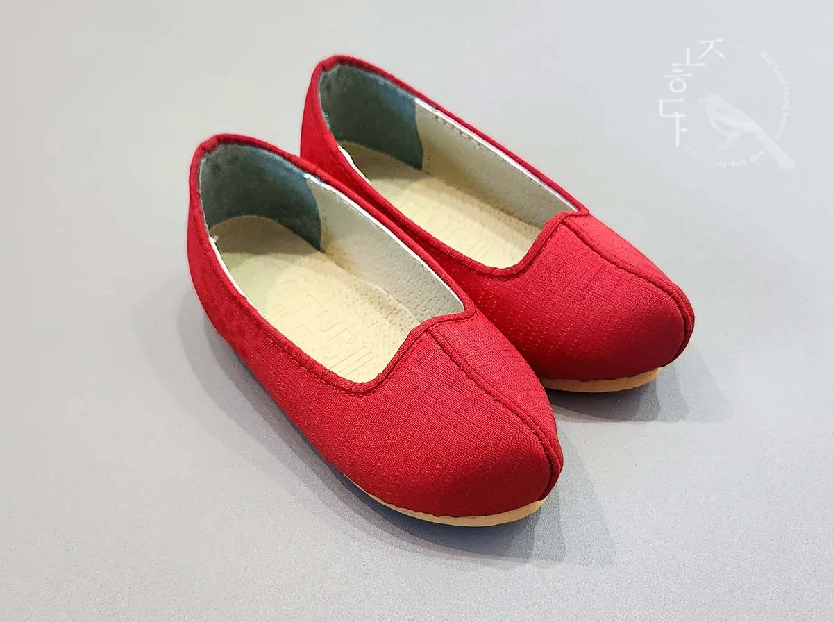 Modern Baby Boy Hanbok Shoes in Red