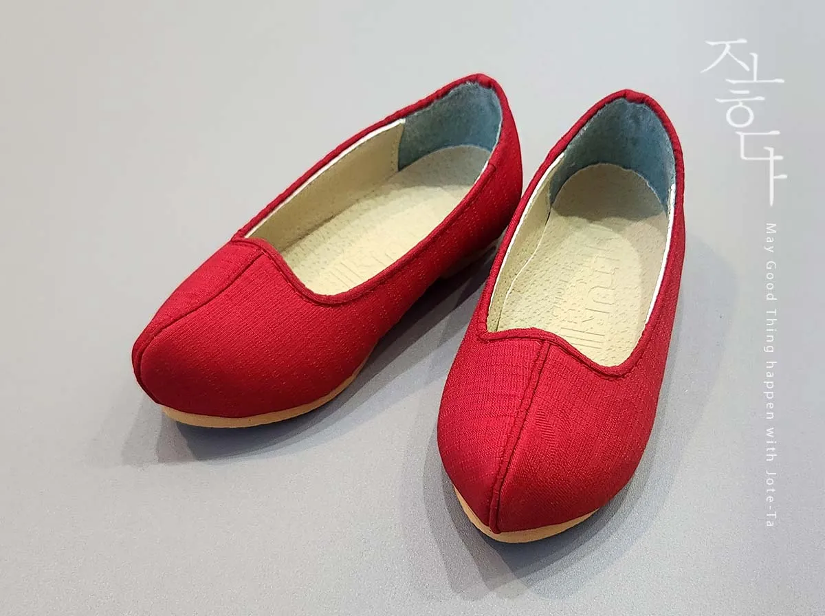 Modern Baby Boy Hanbok Shoes in Red