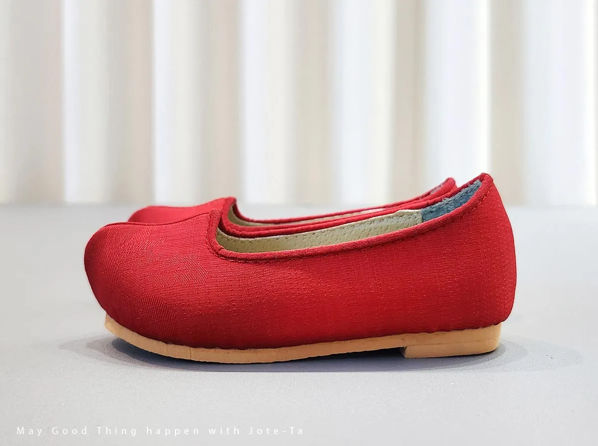 Modern Baby Boy Hanbok Shoes in Red