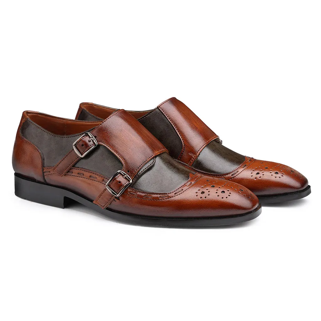 MONK STRAPS WITH STITCH DETAIL