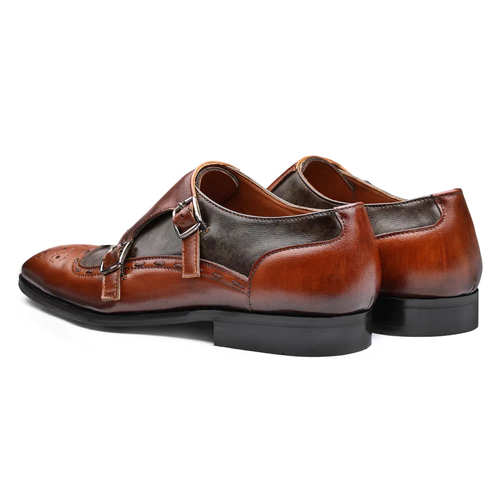 MONK STRAPS WITH STITCH DETAIL