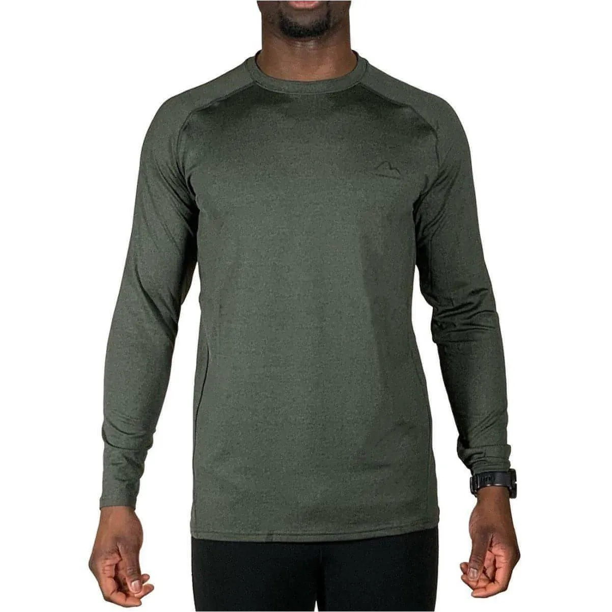 More Mile Train To Run Mens Long Sleeve Running Top - Green