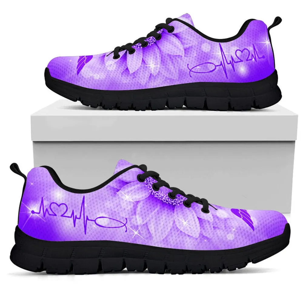 Nurse Sneaker, Nurse Sunflower Purple Sneakers Shoes, Best Shoes For Nurses