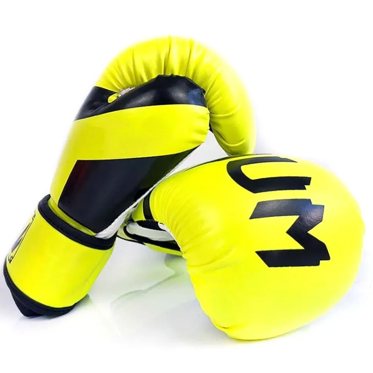 NW-036 Boxing Gloves Adult Professional Training Gloves Fighting Gloves Muay Thai Fighting Gloves, Size: 6oz(Fluorescent Yellow)