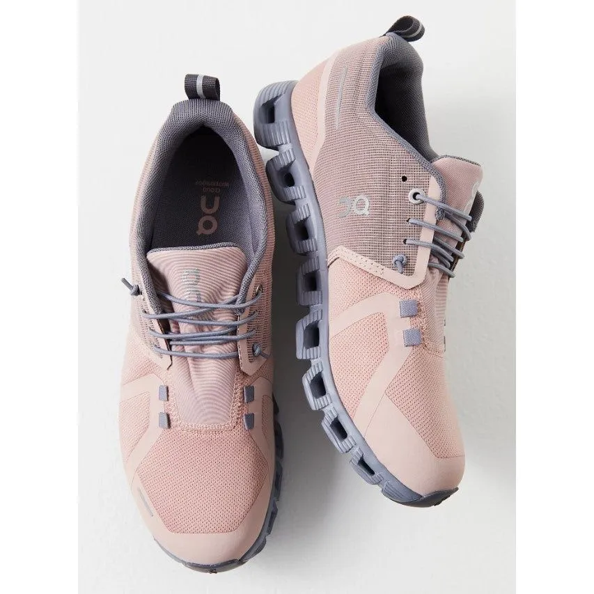 On Running Womens Trainer Cloud 5 Waterproof Rose/Fossil